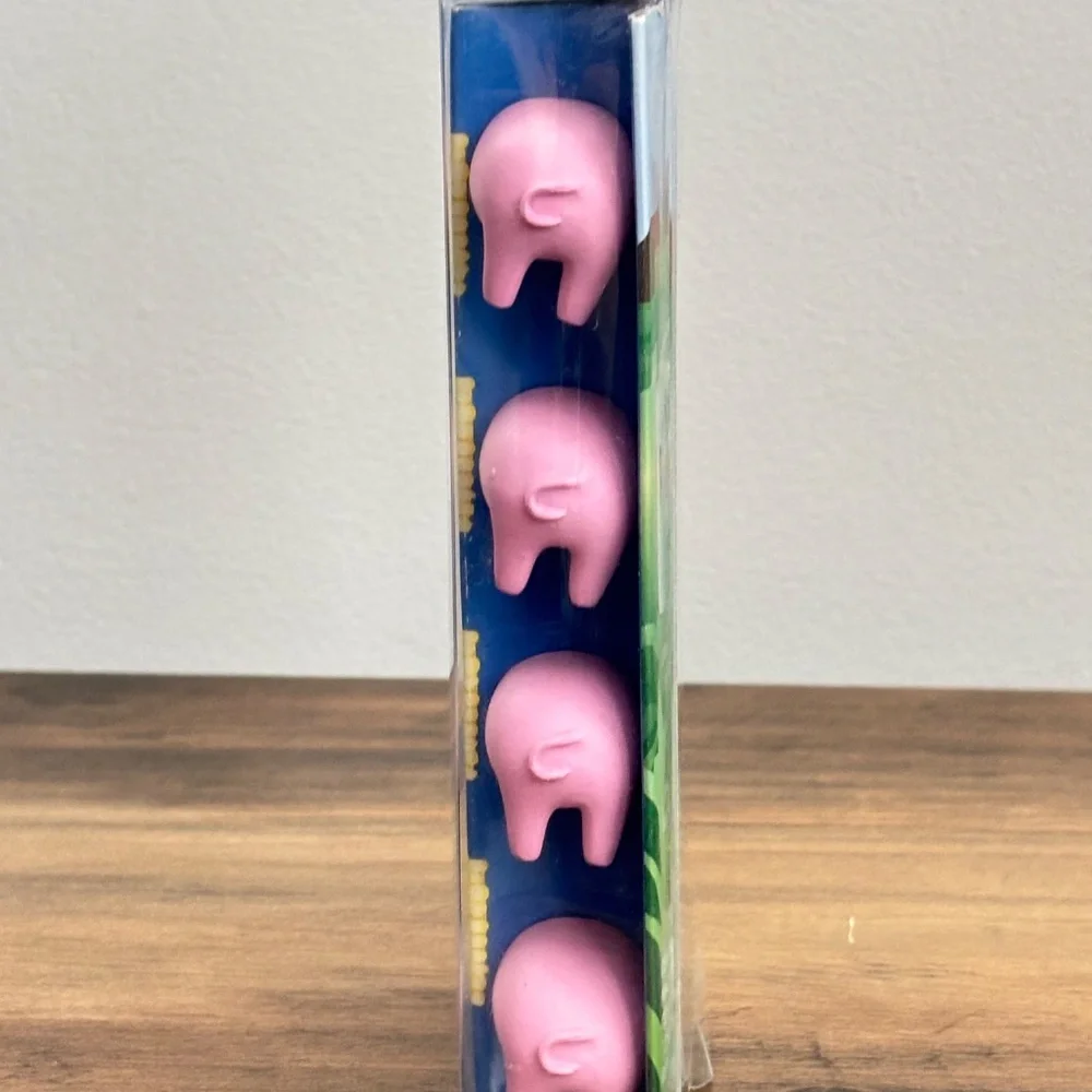 NIB Charcoal Companion Pig CORN HOLDERS 4 Sets Pink Stainless Steel Prongs NEW